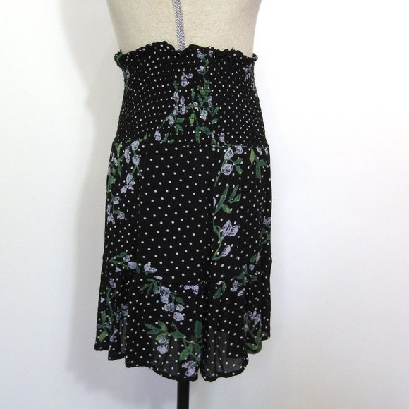 Ganni Rometty Black Floral Georgette Mini Skirt 36 - Picture 10 of 14